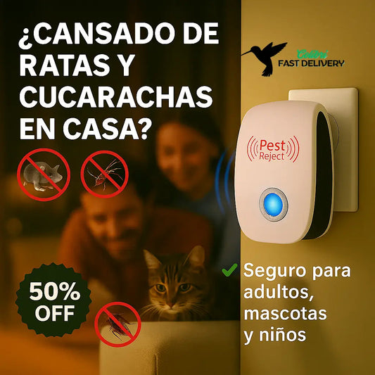 REPELENTE ULTRASÓNICO PEST-REJECT® ✨¡ Oferta Limitada , No la dejes pasar!🔥😍